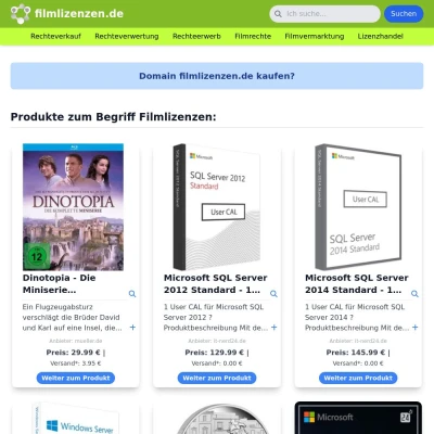 Screenshot filmlizenzen.de