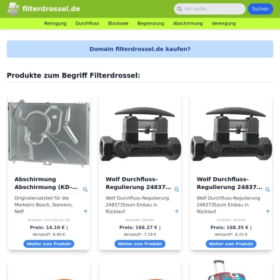 Screenshot filterdrossel.de