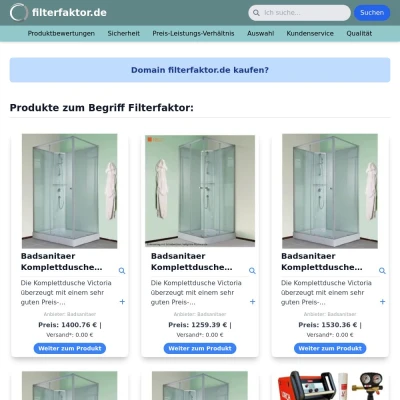 Screenshot filterfaktor.de