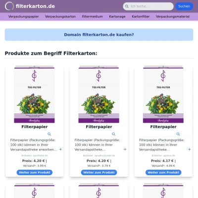 Screenshot filterkarton.de