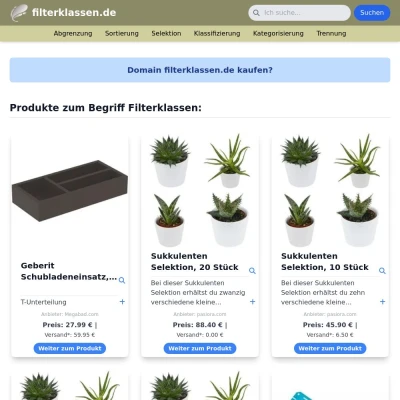 Screenshot filterklassen.de