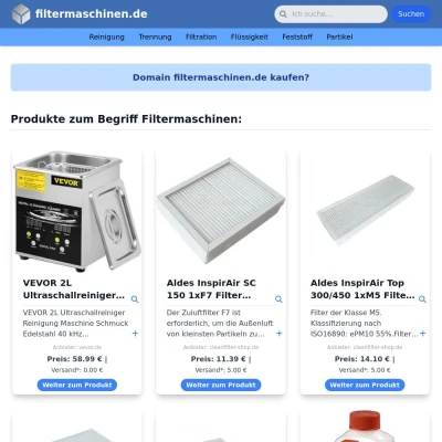 Screenshot filtermaschinen.de