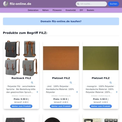 Screenshot filz-online.de