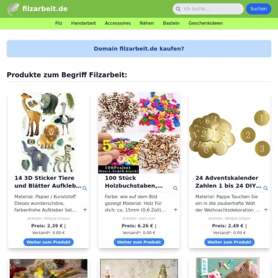 Screenshot filzarbeit.de