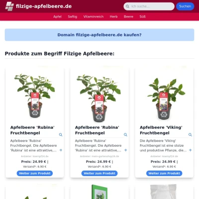 Screenshot filzige-apfelbeere.de