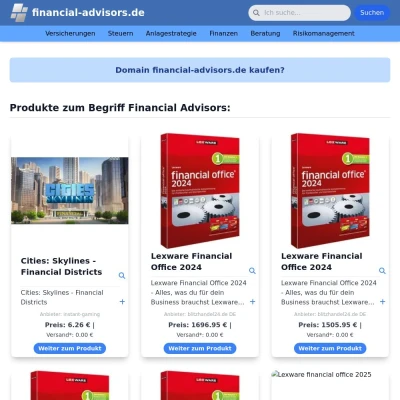 Screenshot financial-advisors.de