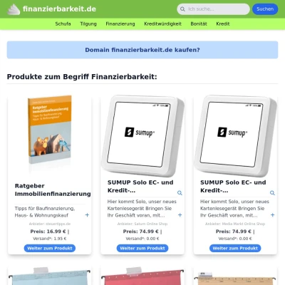 Screenshot finanzierbarkeit.de