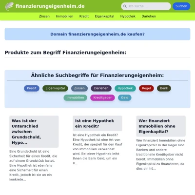 Screenshot finanzierungeigenheim.de