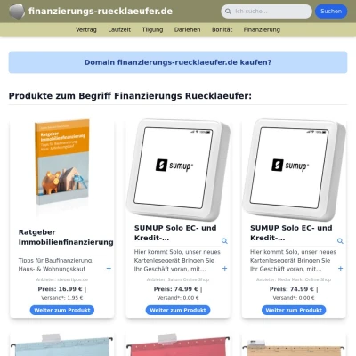 Screenshot finanzierungs-ruecklaeufer.de