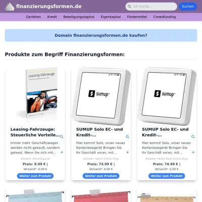 Screenshot finanzierungsformen.de