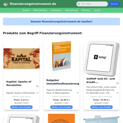 Screenshot finanzierungsinstrument.de