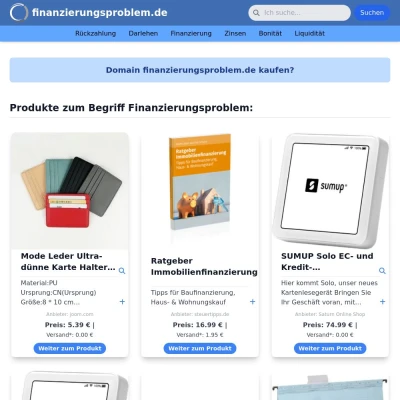 Screenshot finanzierungsproblem.de