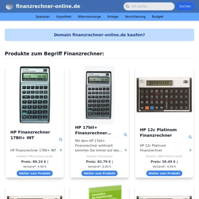 Screenshot finanzrechner-online.de