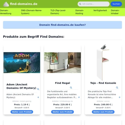 Screenshot find-domains.de