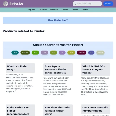 Screenshot finder.be