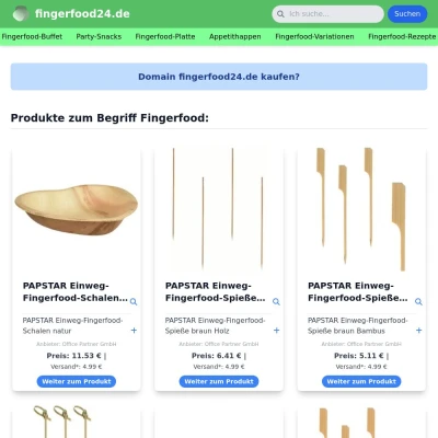 Screenshot fingerfood24.de