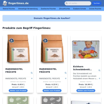 Screenshot fingerlimes.de
