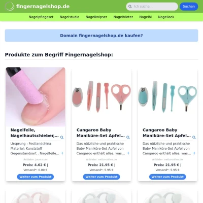 Screenshot fingernagelshop.de