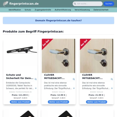 Screenshot fingerprintscan.de