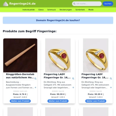 Screenshot fingerringe24.de