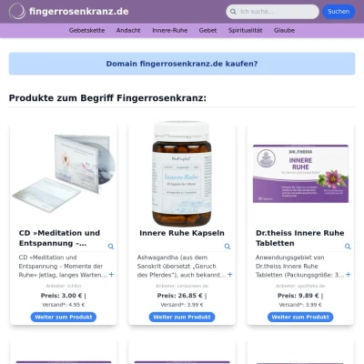 Screenshot fingerrosenkranz.de