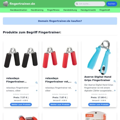 Screenshot fingertrainer.de