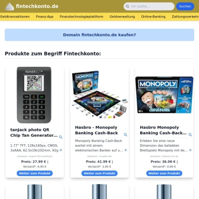 Screenshot fintechkonto.de