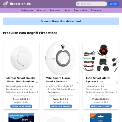 Screenshot fireaction.de