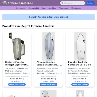 Screenshot firewire-adapter.de