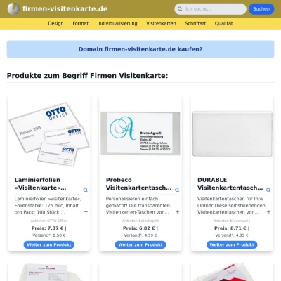 Screenshot firmen-visitenkarte.de