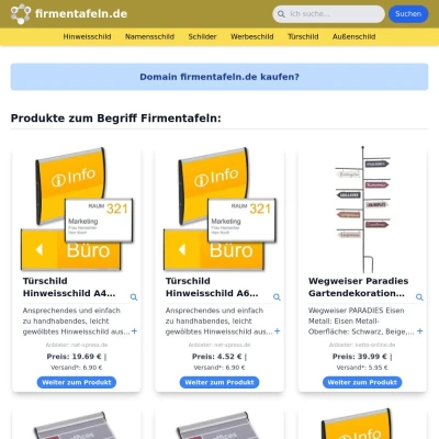 Screenshot firmentafeln.de