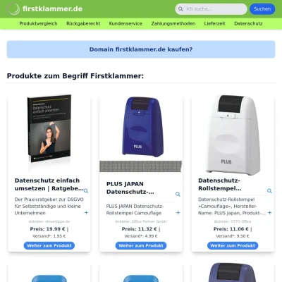 Screenshot firstklammer.de