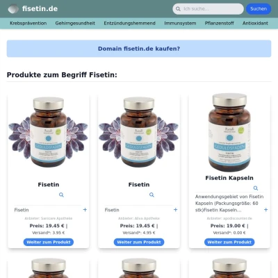 Screenshot fisetin.de