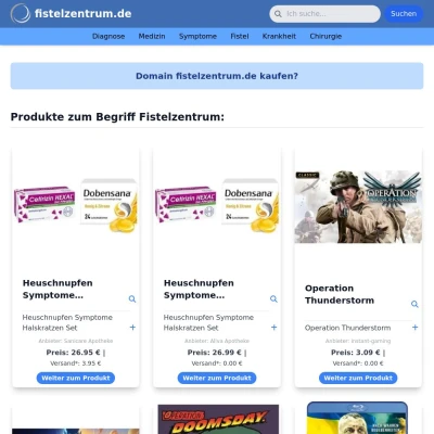 Screenshot fistelzentrum.de