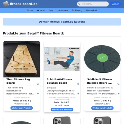 Screenshot fitness-board.de