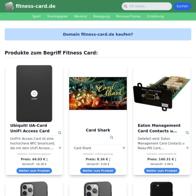 Screenshot fitness-card.de