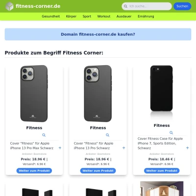 Screenshot fitness-corner.de