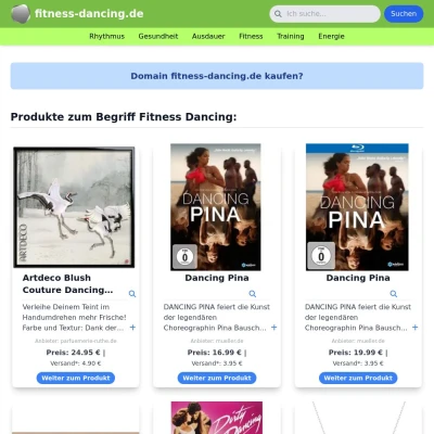 Screenshot fitness-dancing.de