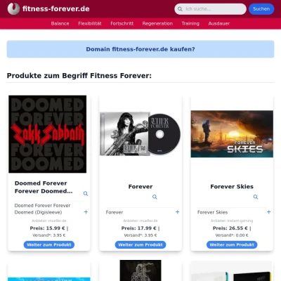 Screenshot fitness-forever.de
