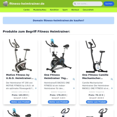 Screenshot fitness-heimtrainer.de