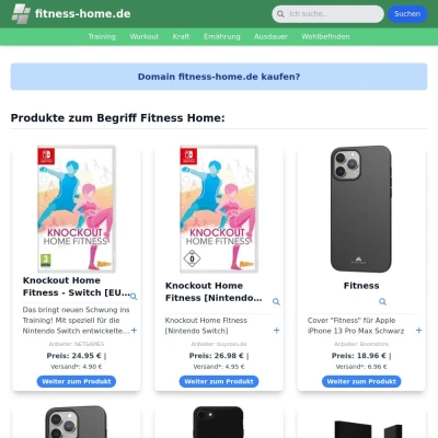 Screenshot fitness-home.de