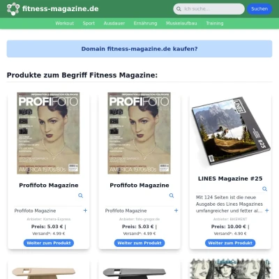 Screenshot fitness-magazine.de