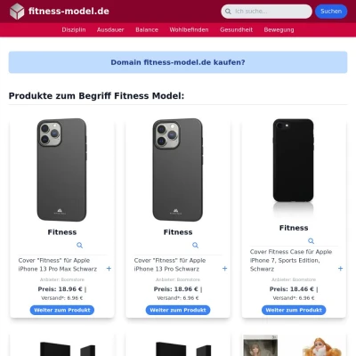 Screenshot fitness-model.de