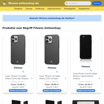 Screenshot fitness-onlineshop.de