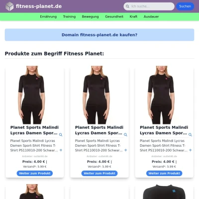 Screenshot fitness-planet.de