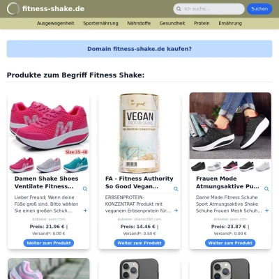 Screenshot fitness-shake.de