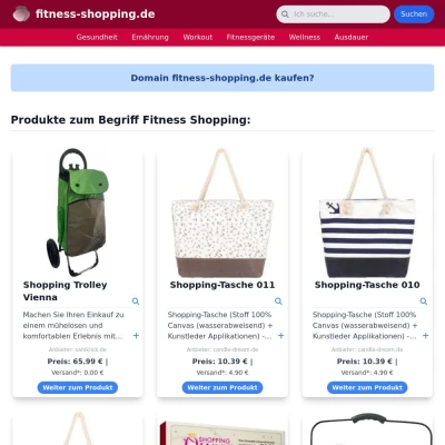 Screenshot fitness-shopping.de