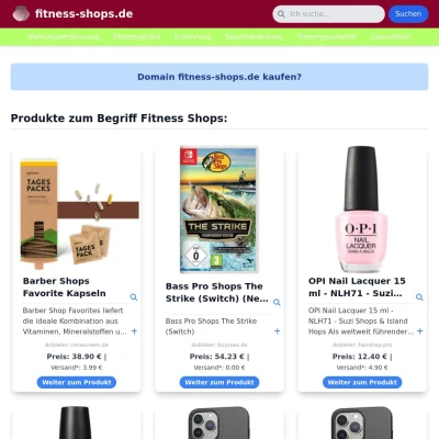 Screenshot fitness-shops.de