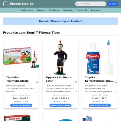 Screenshot fitness-tipp.de
