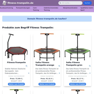 Screenshot fitness-trampolin.de